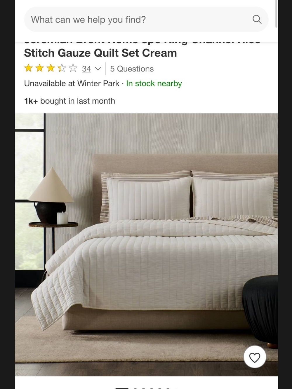 NEW King Size Cream Quilted Cotton Gauze Quilt Set - Soft Lightweight Bedding